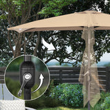 Angel Living Halbrunder Sonnenschirm 235x122cm für Balkon & Terrasse, Neigt Vorwärts/Rückwärts, Aluminium-Kurbel, UV-Schutz, Ideal für Garten, Terrasse, Balkon und Außenbereich