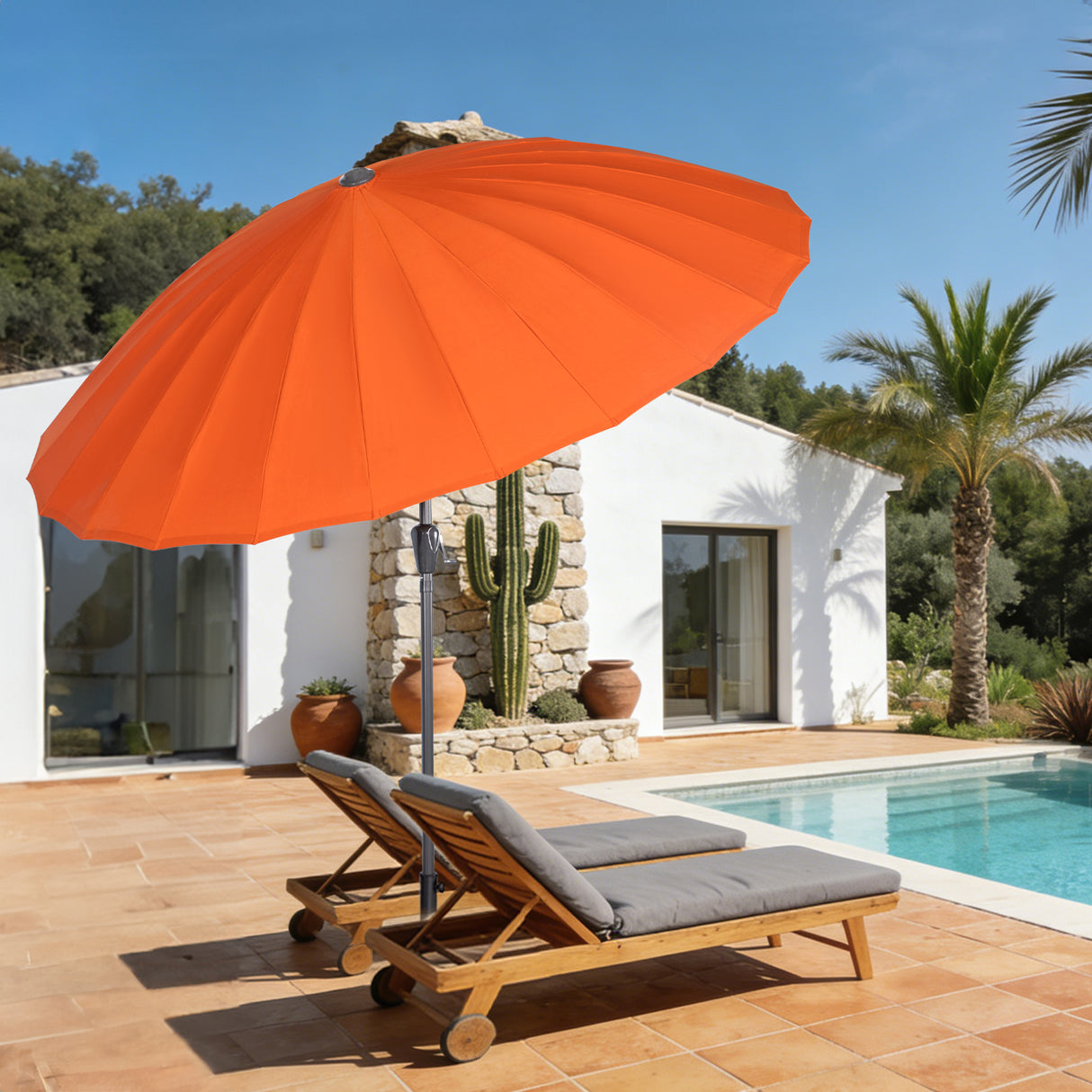 250cm Sonneschirm Sonnenschutz neigbar Rostfrei aus Aluminium, Stahl und Polyester
