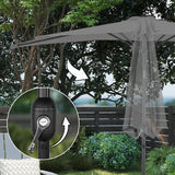Angel Living 2.7M Halber Sonnenschirm mit Kurbel und Neigbar, UV-Schutz Marktschirm für Terrasse,Poolbereich,Balkon & Garten