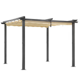 Angel Living Garten Pergola Pavillon Gartenpavillon aus Aluminium in anthrazit, Dachrohre aus Stahl, Verstellbares Dach aus Polyester