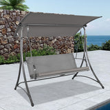 Angel Living Hollywoodschaukel Gartenschaukel Rattan 3-Sitzer mit Sonnendach und Sitzbezug170 x 110 x 157 cm