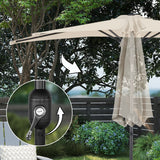 Angel Living 2.7M Halber Sonnenschirm mit Kurbel und Neigbar, UV-Schutz Marktschirm für Terrasse,Poolbereich,Balkon & Garten