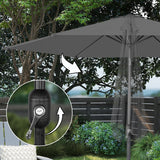 Angel Living Sonnenschirm Ø 300 cm Gartenschirm Marktschirm Terrassenschirm Taupe Rund Sonneschirm Sonnenschutz aus Metall und Polyester UV50+