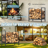 Angel Living Kaminholzständer aus Stahl für Innen & Außen, Feuerholzablage mit 61x30x61 cm, Tragfähigkeit 50 kg, Dunkelgrau Pulverbeschichtet