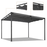 Angel Living Pergola aus einer Stahl-Aluminium-Kombination mit einziehbarem Dach, wasserdichtes Dach ohne Einfassung aus Polyester mit PU-Beschichtung, UV-beständig, für den Außenbereich: Garten, Terrasse