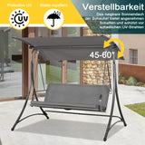 Angel Living Hollywoodschaukel Gartenschaukel Rattan 3-Sitzer mit Sonnendach und Sitzbezug170 x 110 x 157 cm