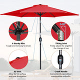 Angelo Living Parasol s 300 cm Giardino Umbrella Mercato Umbrella Umbrella Umbrella Taupe Round Sunshade Crema solare in alluminio e poliestere UV50