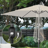 Angel Living Sonnenschirm Ø 300 cm Gartenschirm Marktschirm Terrassenschirm Taupe Rund Sonneschirm Sonnenschutz aus Metall und Polyester UV50+