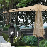 Angel Living 2.7M Halber Sonnenschirm mit Kurbel und Neigbar, UV-Schutz Marktschirm für Terrasse,Poolbereich,Balkon & Garten