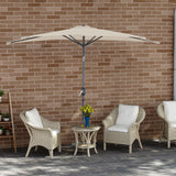 Angel Living 2.7M Halber Sonnenschirm mit Kurbel und Neigbar, UV-Schutz Marktschirm für Terrasse,Poolbereich,Balkon & Garten
