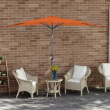 Angel Living 2.7M Halber Sonnenschirm mit Kurbel und Neigbar, UV-Schutz Marktschirm für Terrasse,Poolbereich,Balkon & Garten