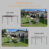 Pergola aus Aluminium in anthrazit, Dachrohre aus Stahl, Verstellbares Dach aus Polyester