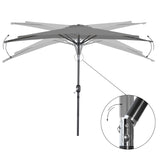 Angel Living 2.7M Halber Sonnenschirm mit Kurbel und Neigbar, UV-Schutz Marktschirm für Terrasse,Poolbereich,Balkon & Garten
