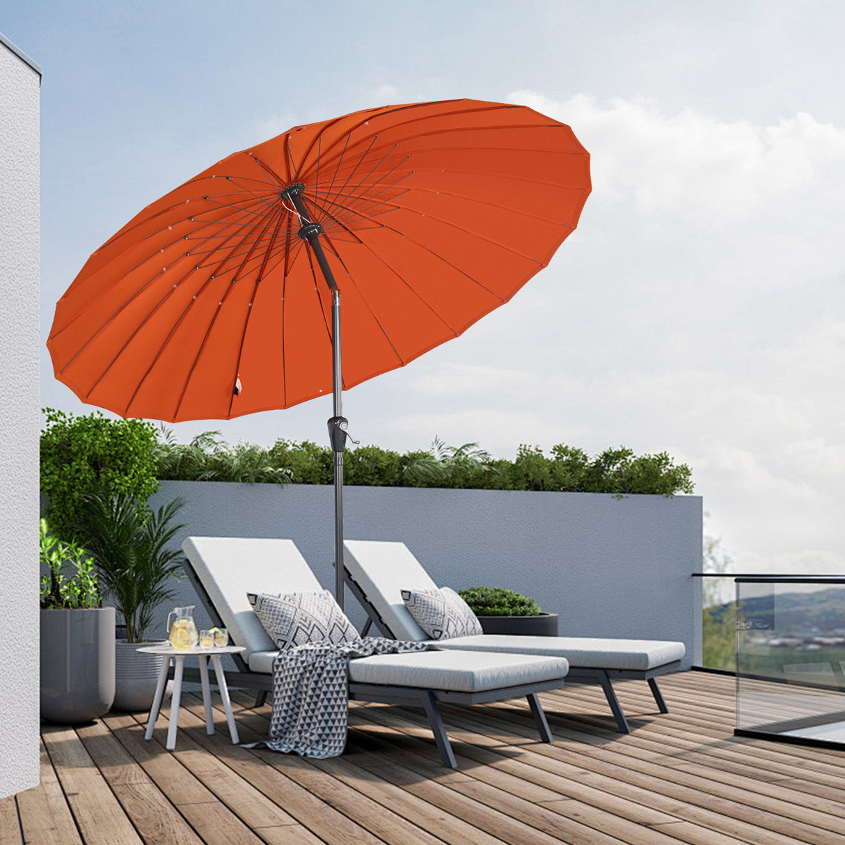 250cm Sonneschirm Sonnenschutz neigbar Rostfrei aus Aluminium, Stahl und Polyester