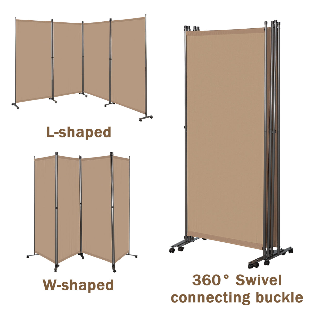 Angel Living Paravent Raumteiler 4 Teilig 324x180 cm, Faltbare Trennwand Spanische Wand, Dekorativer Paravent als Raumtrenner für Wohnzimmer Büro Balkon