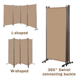 Angel Living Paravent Raumteiler 4 Teilig 324x180 cm, Faltbare Trennwand Spanische Wand, Dekorativer Paravent als Raumtrenner für Wohnzimmer Büro Balkon