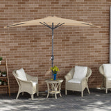 Angel Living 2.7M Halber Sonnenschirm mit Kurbel und Neigbar, UV-Schutz Marktschirm für Terrasse,Poolbereich,Balkon & Garten
