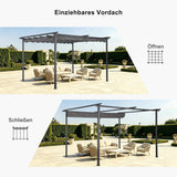 Angel Living Pergola aus einer Stahl-Aluminium-Kombination mit einziehbarem Dach, wasserdichtes Dach aus Polyester mit PU-Beschichtung, UV-beständig, für den Außenbereich: Garten, Terrasse