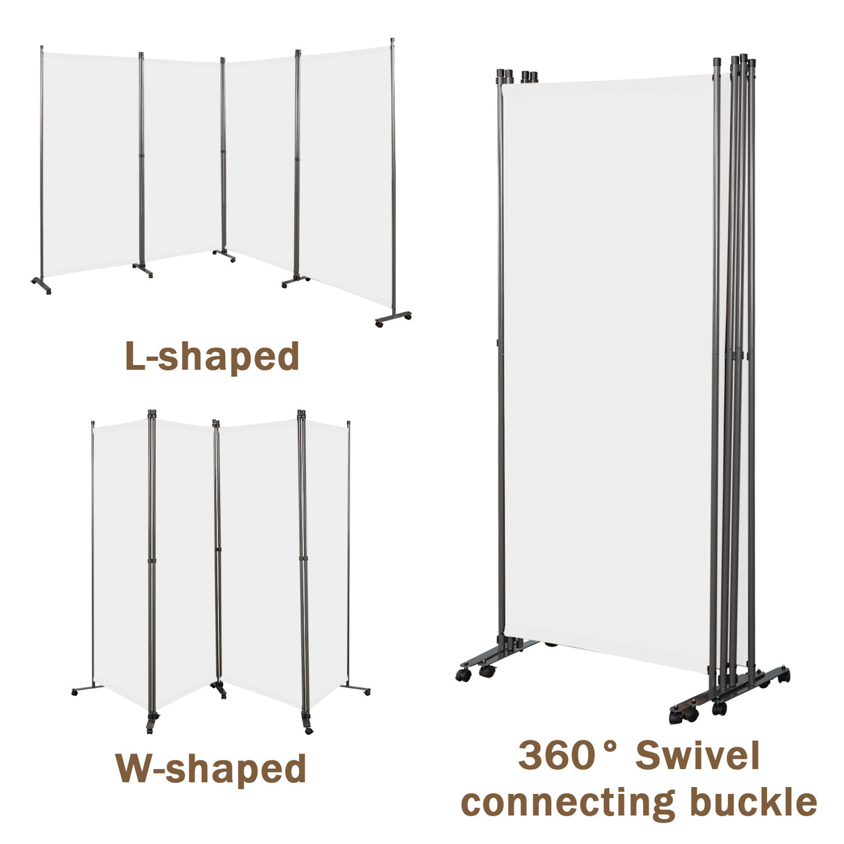 Angel Living Paravent Raumteiler 4 Teilig 324x180 cm, Faltbare Trennwand Spanische Wand, Dekorativer Paravent als Raumtrenner für Wohnzimmer Büro Balkon