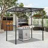 Angel Living Grillpavillon aus Aluminium und Stahl mit PC-Dach, Aluminium-Vordach mit Dunstabzugshaube, Pergola-Pavillon für den Grill mit Stauraum, 1,5 x 2,16 m