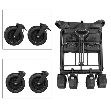 Angel Living Bollerwagen Faltbar 300L mit tragkraft 150KG, Handwagen Klappbar, Faltbarer Campingwagen mit Höhenverstellbarem Griff, Leicht und Platzsparend,Stabil