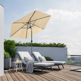 Angel Living Sonnenschirm 2.3M mit Kurbel und Neigbar, Gartenschirm Marktschirm Terrassenschirm Taupe Rund Sonneschirm Sonnenschutz aus Polyester UV50+