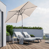 Angel Living Sonnenschirm Ø 300 cm Gartenschirm Marktschirm Terrassenschirm Taupe Rund Sonneschirm Sonnenschutz aus Metall und Polyester UV50+