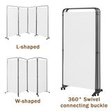 Angel Living Paravent 4 Teilig 324x184 cm, Faltbare Trennwand Spanische Wand Raumteiler, Dekorativer Paravent als Raumtrenner für Wohnzimmer Büro Balkon