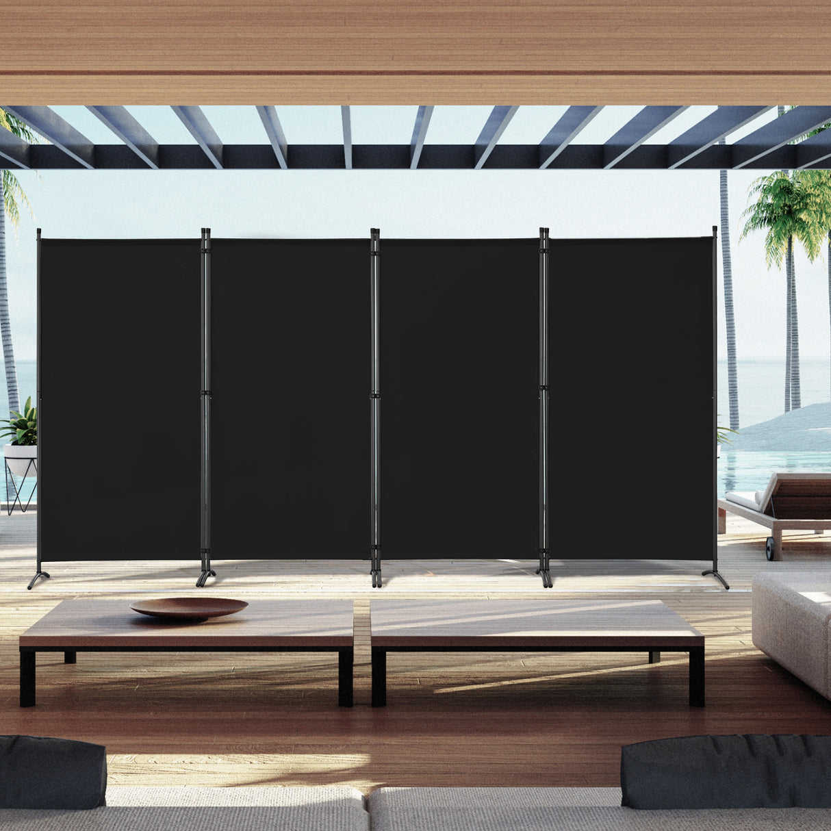 Angel Living Paravent Raumteiler Schutzwand Raumteiler für Büro Balkon Schlafzimmer Garten, 324 x 180 cm