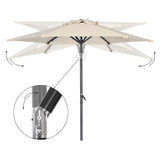 Angel Living Sonnenschirm 2M mit Kurbel und Neigbar, Gartenschirm Marktschirm Terrassenschirm Taupe Rund Sonneschirm Sonnenschutz aus Polyester UV50+