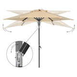 Angel Living Sonnenschirm 2M mit Kurbel und Neigbar, Gartenschirm Marktschirm Terrassenschirm Taupe Rund Sonneschirm Sonnenschutz aus Polyester UV50+