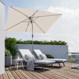 Angel Living 200 x 300 cm Sonnenschirm Rechteckig Marktschirm Terrassenschirm aus Metall mit Kurbel und Neigung für Gartenterrasse,mit UV-Schutz 40+