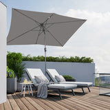 Angel Living 200 x 300 cm Sonnenschirm Rechteckig Marktschirm Terrassenschirm aus Metall mit Kurbel und Neigung für Gartenterrasse,mit UV-Schutz 40+