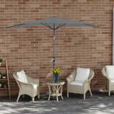 Angel Living 2.7M Halber Sonnenschirm mit Kurbel und Neigbar, UV-Schutz Marktschirm für Terrasse,Poolbereich,Balkon & Garten