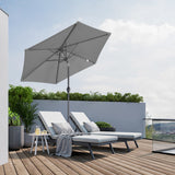 Angel Living Sonnenschirm 2.3M mit Kurbel und Neigbar, Gartenschirm Marktschirm Terrassenschirm Taupe Rund Sonneschirm Sonnenschutz aus Polyester UV50+