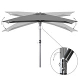 Angel Living Halbrunder Sonnenschirm 235x122cm für Balkon & Terrasse, Neigt Vorwärts/Rückwärts, Aluminium-Kurbel, UV-Schutz, Ideal für Garten, Terrasse, Balkon und Außenbereich