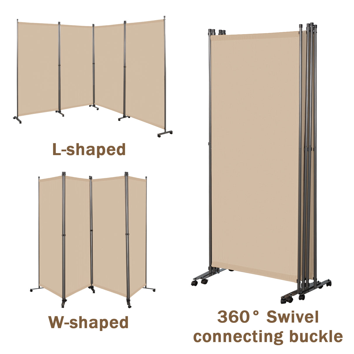 Angel Living Paravent Raumteiler 4 Teilig 324x180 cm, Faltbare Trennwand Spanische Wand, Dekorativer Paravent als Raumtrenner für Wohnzimmer Büro Balkon