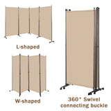 Angel Living Paravent Raumteiler 4 Teilig 324x180 cm, Faltbare Trennwand Spanische Wand, Dekorativer Paravent als Raumtrenner für Wohnzimmer Büro Balkon