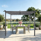 Angel Living Pergola aus einer Stahl-Aluminium-Kombination mit einziehbarem Dach, wasserdichtes Dach aus Polyester mit PU-Beschichtung, UV-beständig, für den Außenbereich: Garten, Terrasse