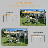 Pergola aus Aluminium in anthrazit, Dachrohre aus Stahl, Verstellbares Dach aus Polyester