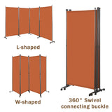 Angel Living Paravent Raumteiler 4 Teilig 324x180 cm, Faltbare Trennwand Spanische Wand, Dekorativer Paravent als Raumtrenner für Wohnzimmer Büro Balkon