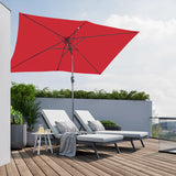 Angel Living 200 x 300 cm Sonnenschirm Rechteckig Marktschirm Terrassenschirm aus Metall mit Kurbel und Neigung für Gartenterrasse,mit UV-Schutz 40+