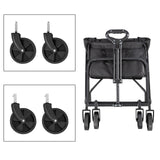 Angel Living Bollerwagen Faltbar 200L mit Tragkraft bis 100KG, Handwagen Klappbar, Faltbarer Campingwagen mit Höhenverstellbarem Griff, Leicht und Platzsparend, Stabil, 600D Oxford-Gewebe, Schwarz