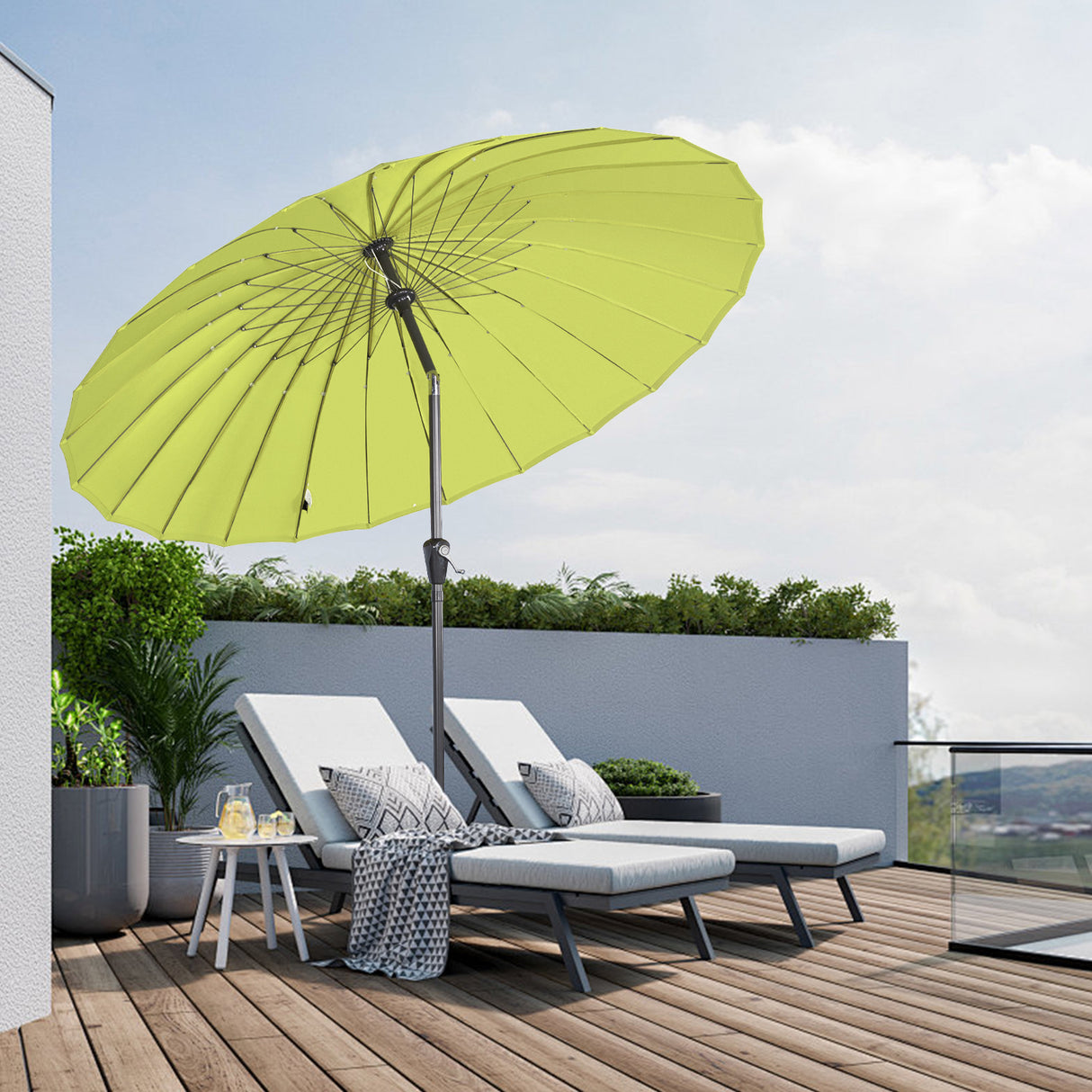 250cm Sonneschirm Sonnenschutz neigbar Rostfrei aus Aluminium, Stahl und Polyester
