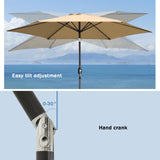 Angel Living Sonnenschirm Ø 270 cm Gartenschirm Marktschirm Terrassenschirm Taupe Rund Sonneschirm Sonnenschutz aus aus Metall, Stahl und Polyester UV50+