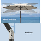 Angel Living Sonnenschirm Ø 270 cm Gartenschirm Marktschirm Terrassenschirm Taupe Rund Sonneschirm Sonnenschutz aus aus Metall, Stahl und Polyester UV50+