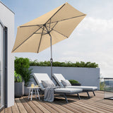 Angel Living Sonnenschirm Ø 300 cm Gartenschirm Marktschirm Terrassenschirm Taupe Rund Sonneschirm Sonnenschutz aus Metall und Polyester UV50+