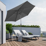 Angel Living Sonnenschirm Ø 300 cm Gartenschirm Marktschirm Terrassenschirm Taupe Rund Sonneschirm Sonnenschutz aus Metall und Polyester UV50+