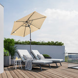 Angel Living Sonnenschirm 2M mit Kurbel und Neigbar, Gartenschirm Marktschirm Terrassenschirm Taupe Rund Sonneschirm Sonnenschutz aus Polyester UV50+