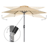 Angel Living Sonnenschirm 2.3M mit Kurbel und Neigbar, Gartenschirm Marktschirm Terrassenschirm Taupe Rund Sonneschirm Sonnenschutz aus Polyester UV50+